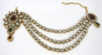 Multicolor cubic zirconia maang tikka 2