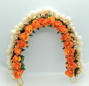 Orange flower gajra 1