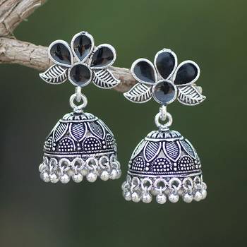 Silver jhumkas 3