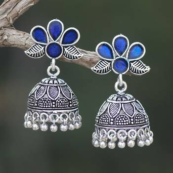 Silver jhumkas 3