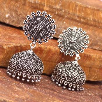 Silver jhumkas 3