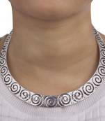 Angetic silver Plated Designer Choker For Women & Girls