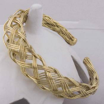 Splendid Gold Plated Designer Free Size Brass Kada For Women & Girls 2