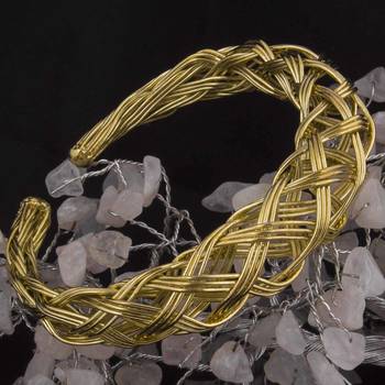 Splendid Gold Plated Designer Free Size Brass Kada For Women & Girls 3