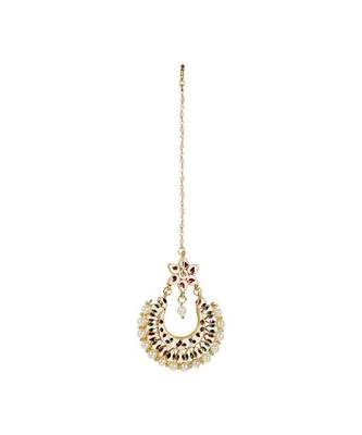 Gold Plated Kundan Maang Tikka For Women & Girls 3