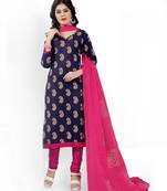 Blue printed cotton salwar