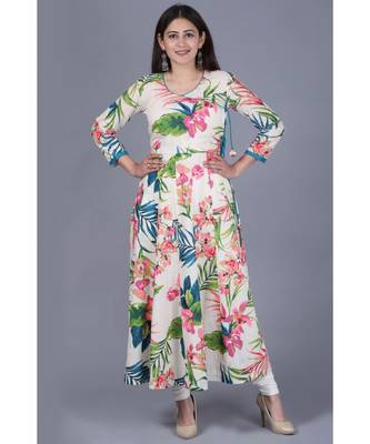 Floral Burst Angarakha Anarkali Kurti with Leggings 1
