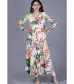 Floral Burst Angarakha Anarkali Kurti with Leggings