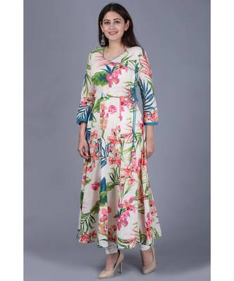 Floral Burst Angarakha Anarkali Kurti with Leggings 2