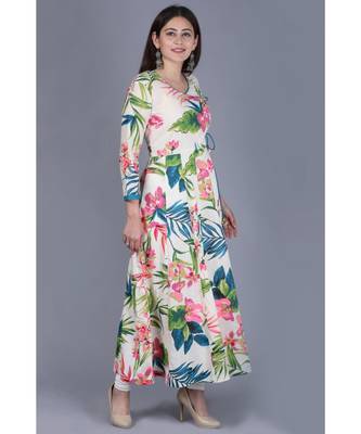 Floral Burst Angarakha Anarkali Kurti with Leggings 3