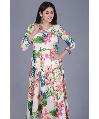 Floral Burst Angarakha Anarkali Kurti with Leggings 4