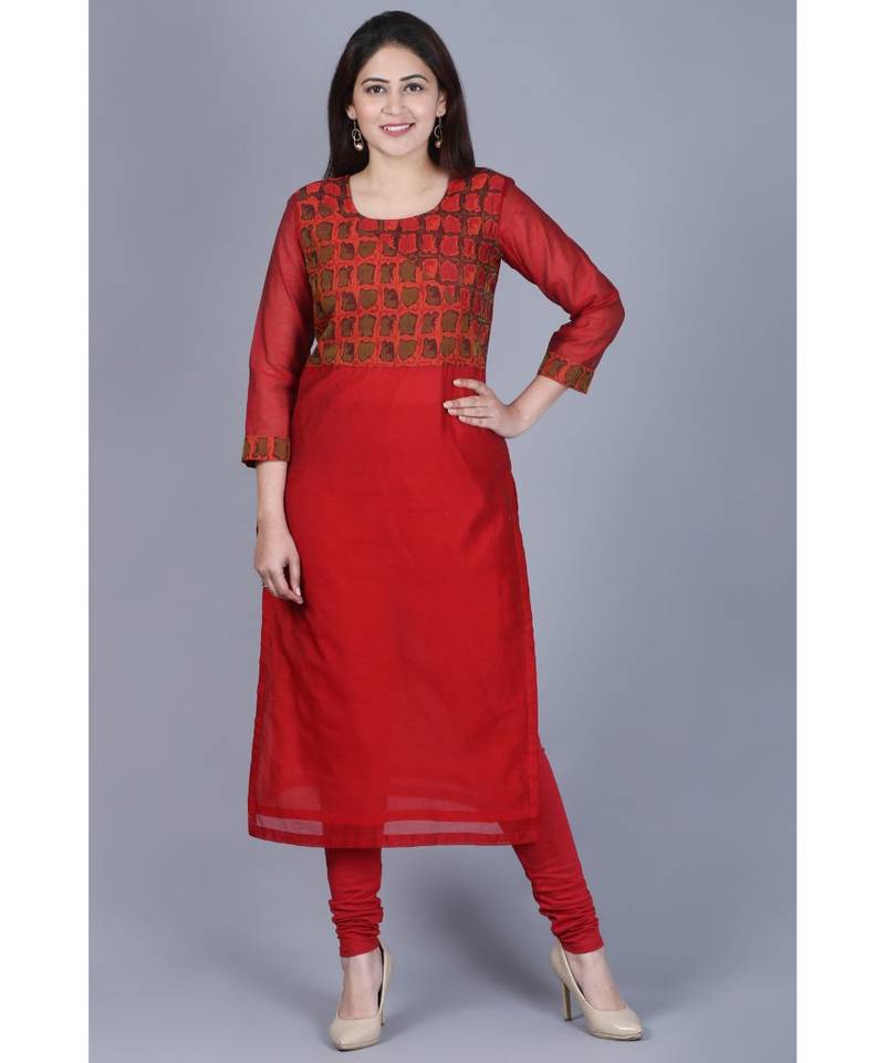 Maroon Balance Chanderi Kurti with Leggings