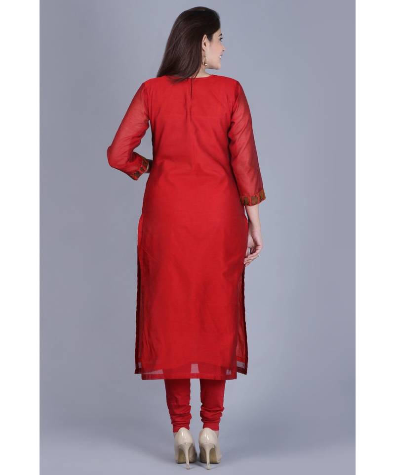Maroon Balance Chanderi Kurti with Leggings