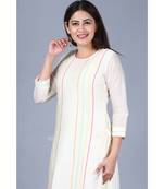 Off-White Freedom Double Layered Kurti with Straight Pants