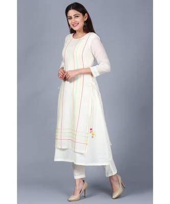 Off-White Freedom Double Layered Kurti with Straight Pants 4