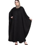 Black Embroidered Nida Abaya