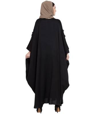 Black Embroidered Nida Abaya 4