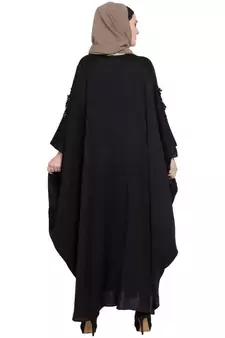 Black Embroidered Nida Abaya