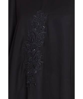 Black Embroidered Nida Abaya 5