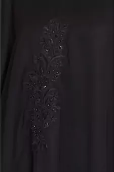 Black Embroidered Nida Abaya