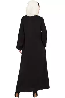 Black Embroidered Nida Abaya