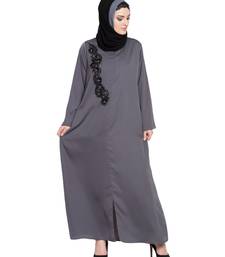 Grey Embroidered Nida Abaya