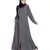 Grey Embroidered Nida Abaya