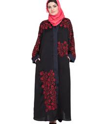 Black Embroidered Nida Abaya