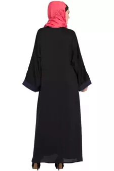 Black Embroidered Nida Abaya