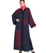 Blue Embroidered Nida Abaya