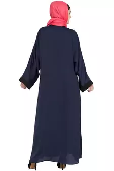 Blue Embroidered Nida Abaya