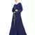Blue Embroidered Nida Abaya