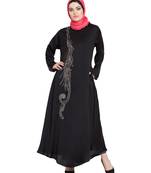 Black Embroidered Nida Abaya