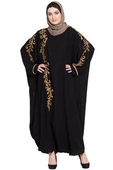 Black Embroidered Nida Abaya