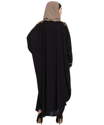 Black Embroidered Nida Abaya 5