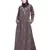 Brown Embroidered Nida Abaya