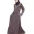 Brown Embroidered Nida Abaya