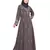 Brown Embroidered Nida Abaya
