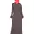 Brown Embroidered Nida Abaya
