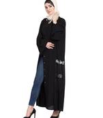 Black Embroidered Nida Abaya