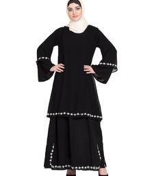 Black Embroidered Nida Abaya