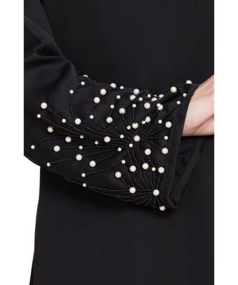 Black Embroidered Nida Abaya 5