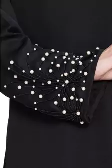 Black Embroidered Nida Abaya
