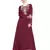 Maroon Embroidered Nida Abaya