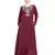 Maroon Embroidered Nida Abaya