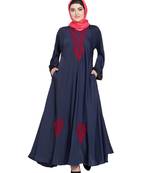 Blue Embroidered Nida Abaya