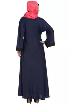 Blue Embroidered Nida Abaya