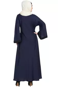 Blue Embroidered Nida Abaya