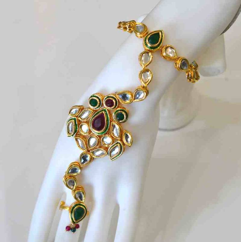 Kundan Red Green Bridal Set