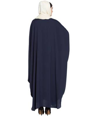 Blue Embroidered Nida Abaya 4